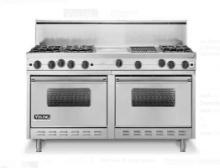 60 Viking Professional Stove Stainless Double Oven Gas Range