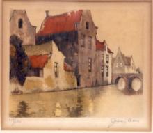Julien Celos 1884 - 1953 Paysage Avec Pont II