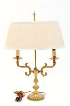 Louis XV Style Bronze Bouillotte Lamp With Tole Shade