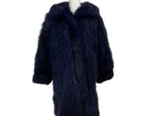 Giancarlo Ripa Blue Icelandic Sheepskin Shaggy Coat