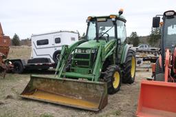 John Deere 4320 tractor with front bucket