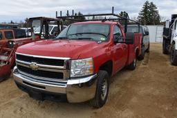 2008 Chevy 2500HD red utility truck