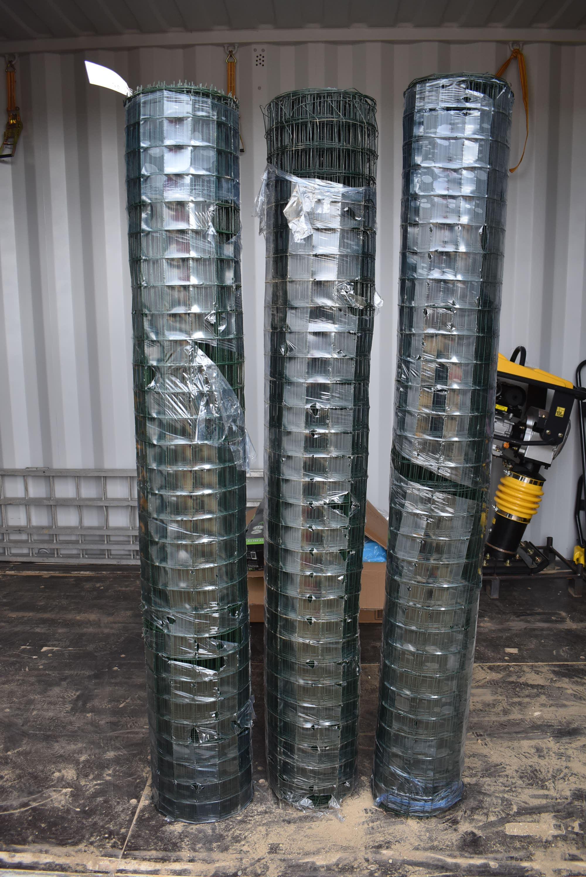 Three rolls of wire fencing, 6 foot tall