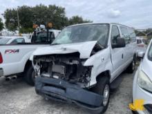 (Riviera Beach, FL) 2014 Ford E350 Cargo Van Wrecked, Air Bags Deployed, Not Running, Condition Unkn