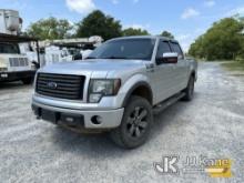 2012 Ford F150 4x4 Crew-Cab Pickup Truck Runs & Moves, Check Engine Light On, Low Battery Mode, Tire
