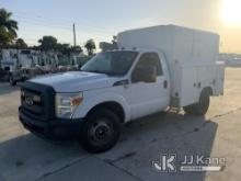 (Riviera Beach, FL) 2014 Ford F350 Enclosed Service Truck Runs & Moves) (Body Damage) (FL Residents