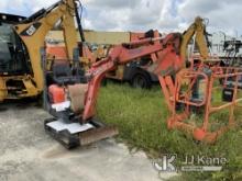 (Riviera Beach, FL) 2013 Kubota K008-3 Mini Hydraulic Excavator Runs, Moves & Operates) (Blown Hydra