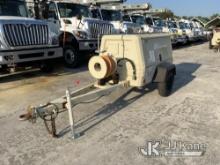 (Riviera Beach, FL) 2007 Ingersoll Rand P185WJD Portable Air Compressor, trailer mtd Runs & Builds A