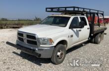 (Hawk Point, MO) 2012 RAM 3500 4x4 Crew-Cab Flatbed/Utility Truck Runs, moves.(check engine light on