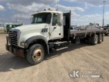 2008 Mack GU713 T/A Flatbed Truck, City of Plano Owned Runs & Moves