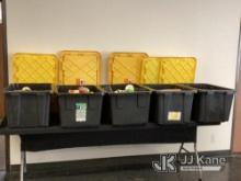 Qty 5 bins of assorted Croc and Champion shoes/slippers. Various sizes. (New) NOTE: This unit is bei