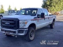 2015 Ford F350 4x4 Crew-Cab Pickup Truck Runs & Moves, Check Engine Light On, Body Damage
