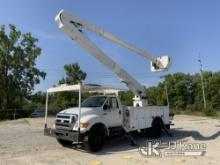 Altec AA55-MH, Bucket Truck rear mounted on 2008 Ford F750 Utility Truck Runs, Moves & Upper Operate