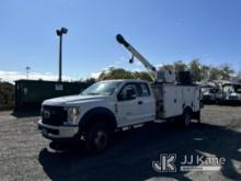 2019 Ford F550 Extended-Cab Mechanics Service Truck Runs, Moves & Crane Operates, Rust Damage