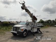 Terex/Telelect Commander 4040, Digger Derrick rear mounted on 2006 Ford F750 Flatbed Truck Runs, Mov