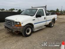 2001 Ford F250 Pickup Truck Runs, Moves, Rust and Body Damage, ABS Light On, Brake Light On