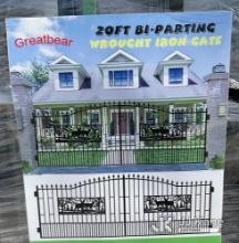 1 Set of 2023 Greatbear 20ft Bi-Parting Wrought Iron Gate with "Deer" artwork (New/Unused) (Square A