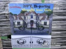 1 Set of 2023 Greatbear 20ft Bi-Parting Wrought Iron Gate with "Deer" artwork (New/Unused) (1 Gate h