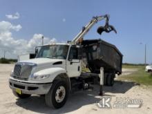 Peterson TL3, Grappleboom Crane mounted behind cab on 2017 International 4300 Dump Debris Truck, (Mu
