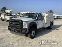2016 Ford F550 URD/Flatbed Truck Runs & Moves) (Check Engine Light On, Body Damage