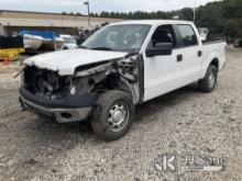 2014 Ford F150 4x4 Crew-Cab Pickup Truck Runs & Moves) (Wrecked, Front End Damage, Air Bag Deployed,