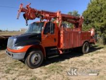 Telelect Commander 4045, Digger Derrick rear mounted on 2005 International 4400 Flatbed/Utility Truc