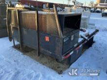 Unmounted Steel Flatbed with Storage Boxes 140in L x 96in W. Unmounted Fuel Transfer Tank & Job Box