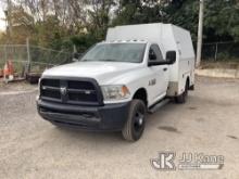 2015 RAM 3500 Enclosed Service Truck Runs & Moves, Water In Fuel Light On, Body & Rust Damage