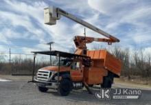 (Fort Wayne, IN) Versalift V0-270EREV, Over-Center Bucket Truck mounted behind cab on 2012 Ford F750
