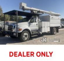 Altec LRV-60E70, Bucket Truck center mounted on 2012 Ford F750 Chipper Dump Truck, Has Def system No