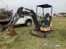 (Tampa, FL) 2016 John Deere 17G Mini Hydraulic Excavator Runs, Moves, & Operates)( Body Damage, Rust