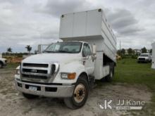 2010 Ford F750 Chipper Dump Truck Runs, Moves & Dump Body Operates) (Rear Axle Hubs Leaking Oil, Bod