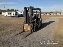 Cat P6000, 4,450# Solid Tired Forklift Duke Unit) (Runs, Moves & Operates