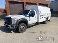 2016 Ford F450 High Top Service Truck Runs & Moves, Front Bumper & Rust Damage, Seller States Oil Le