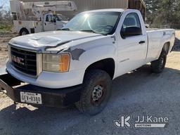 (Livingston, TX) 2008 GMC Sierra 2500HD 4x4 Pickup Truck Runs & Moves) (Body Damage on Hood, Paint D