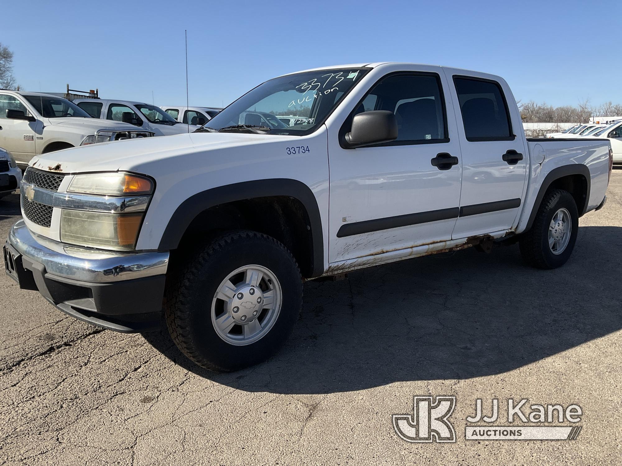 (South Beloit, IL) 2007 Chevrolet Colorado 4x4 Crew-Cab Pickup Truck Runs & Moves) (Jump to Start-Ne