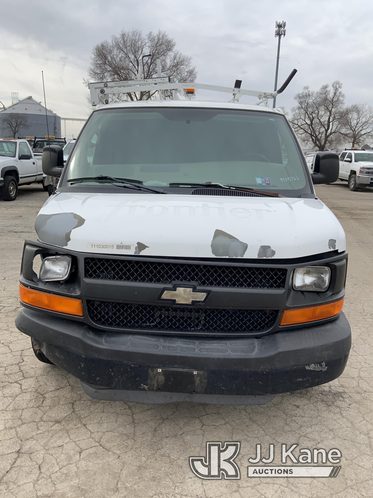 (South Beloit, IL) 2010 Chevrolet Express G2500 Cargo Van Wrecked-Front End Damaged-Right Wheel Not