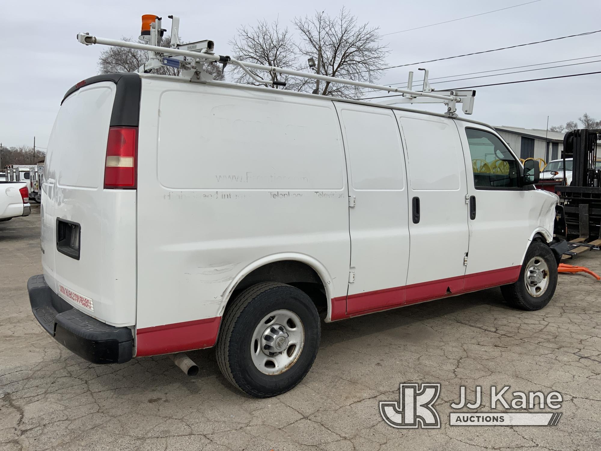 (South Beloit, IL) 2010 Chevrolet Express G2500 Cargo Van Wrecked-Front End Damaged-Right Wheel Not