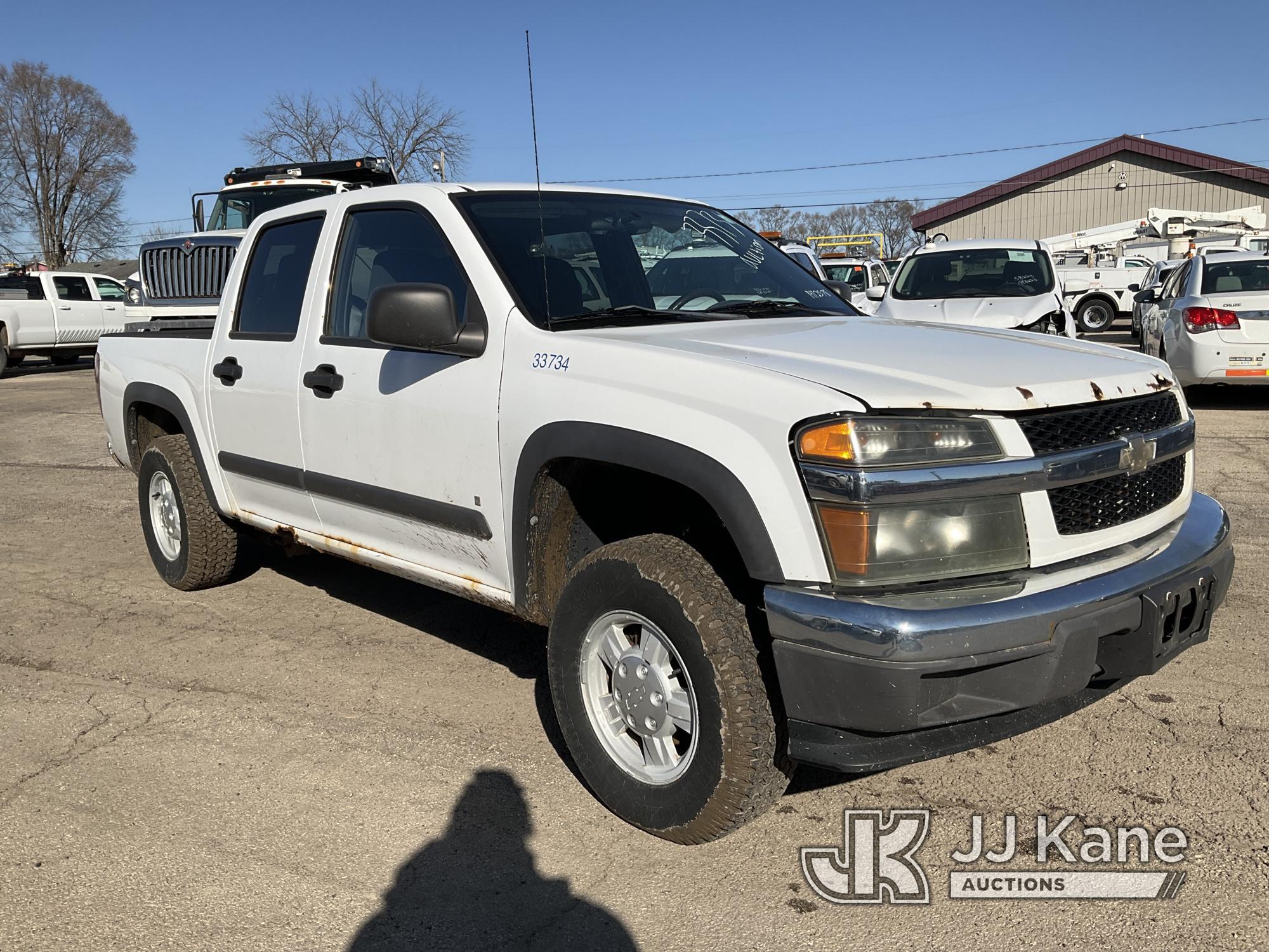 (South Beloit, IL) 2007 Chevrolet Colorado 4x4 Crew-Cab Pickup Truck Runs & Moves) (Jump to Start-Ne