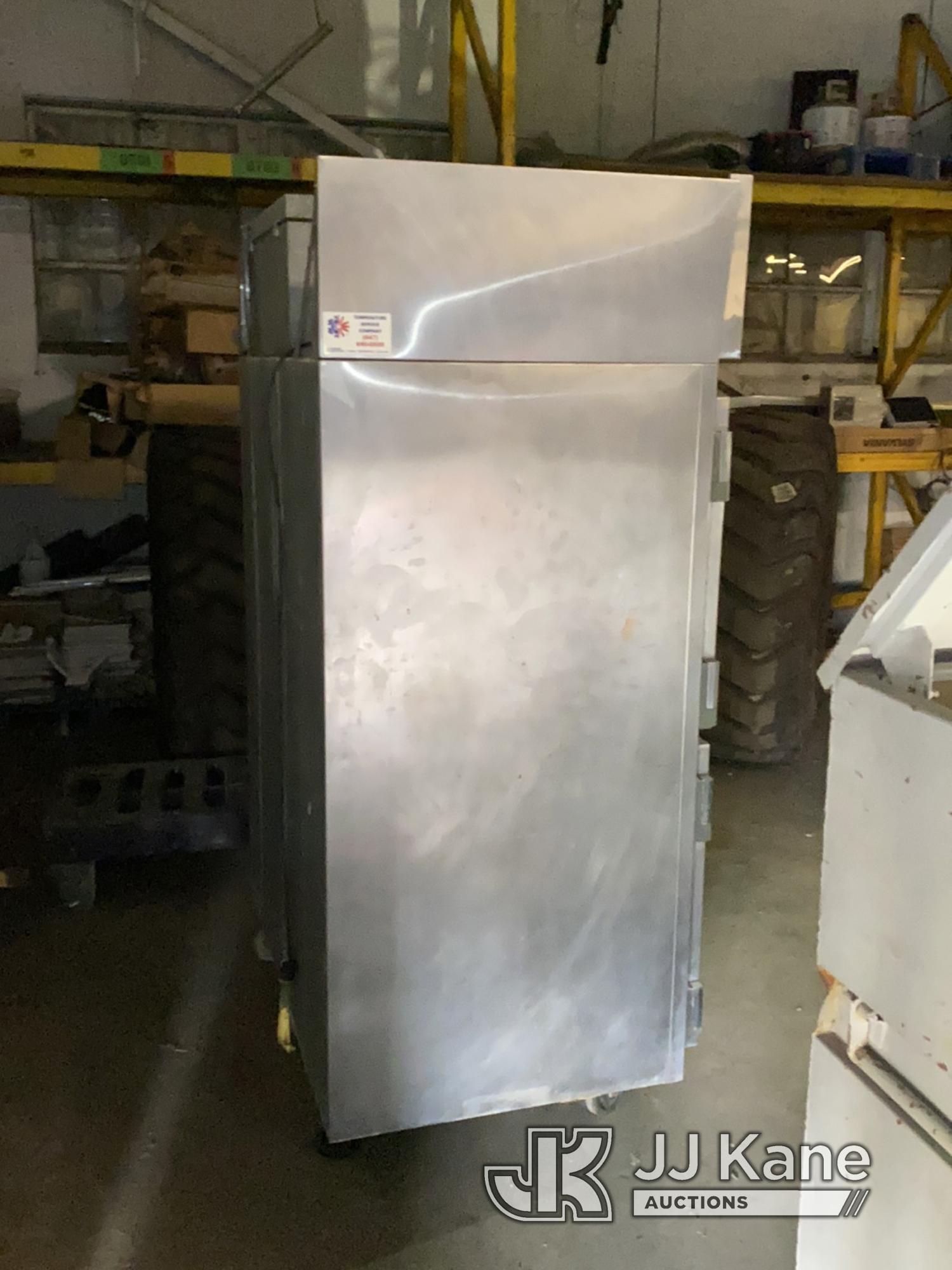 (Harvey, IL) Victory Commerical Refrigerator Model RS-2D-S7-HD. (Condition Unknown. Door Hinge Borke