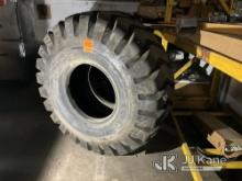 (4) Unused Bridgestone R-Lug 23.5-25 Tires for Wheel Loaders and Scrapers. Non-Directional Tread Pat