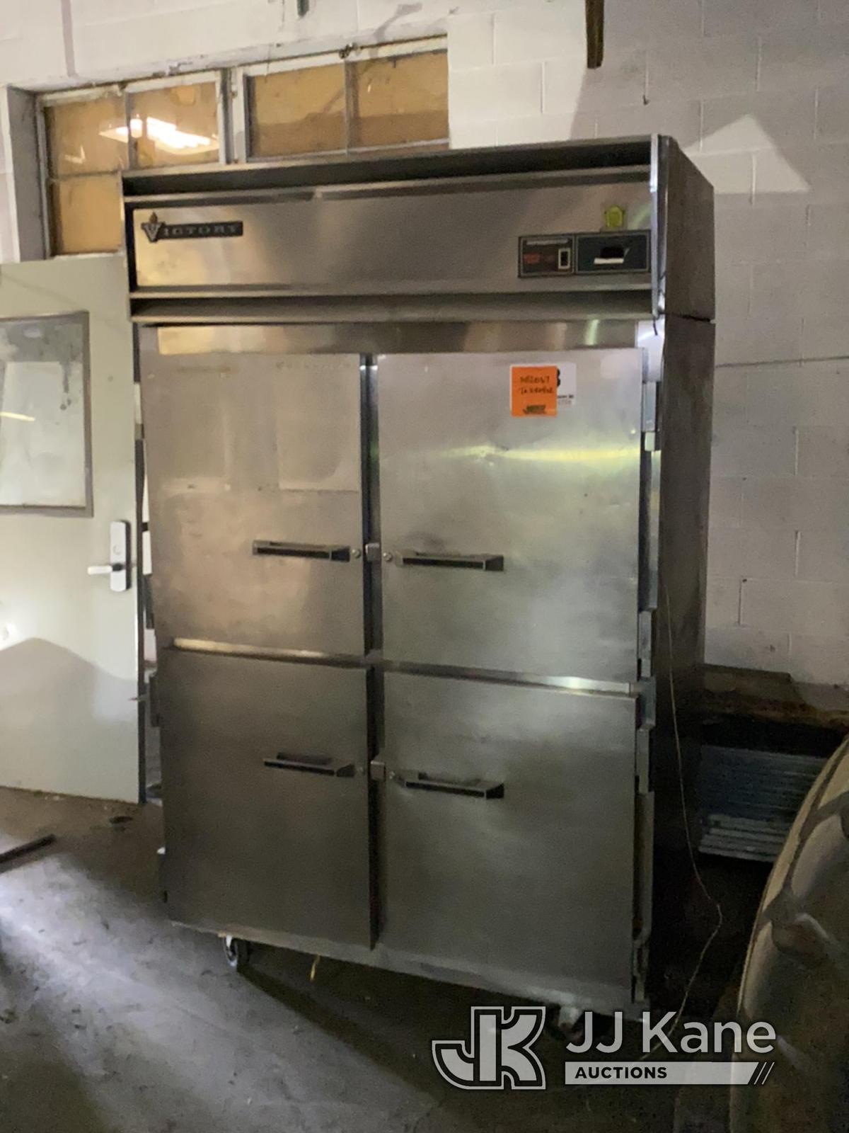 (Harvey, IL) Victory Commerical Refrigerator Model RS-2D-S7-HD. (Condition Unknown. Door Hinge Borke