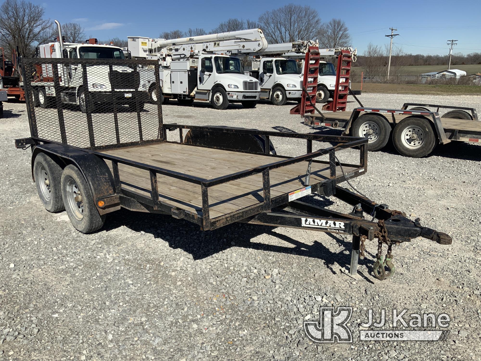 (Hawk Point, MO) 2014 Lamar Trailers 6 Ton T/A Material Trailer 76 in by 12ft deck with ramp.