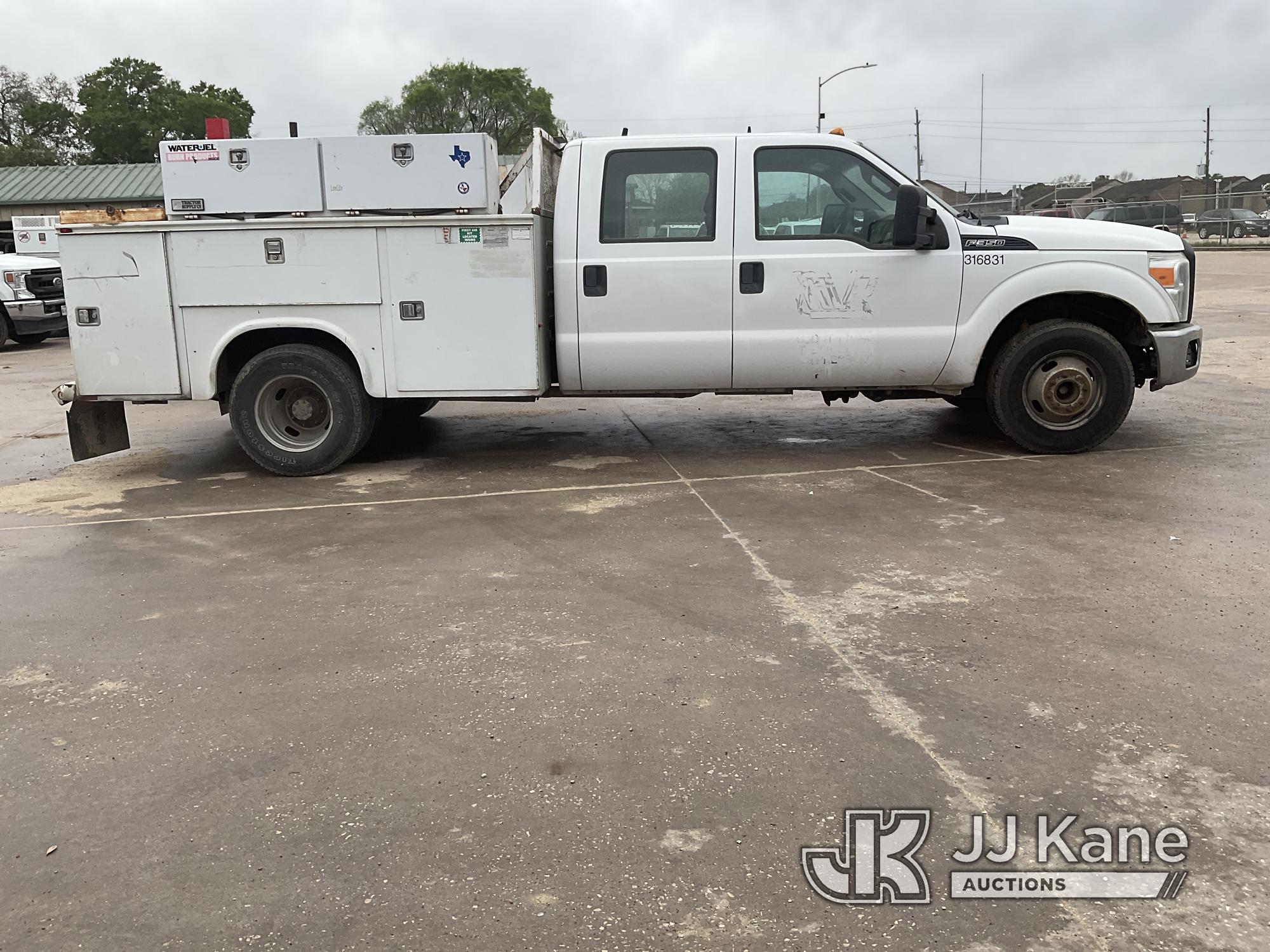 (Cypress, TX) 2014 Ford F350 Crew-Cab Service Truck Runs & Moves) (Jump To Start, Minor Body Damage