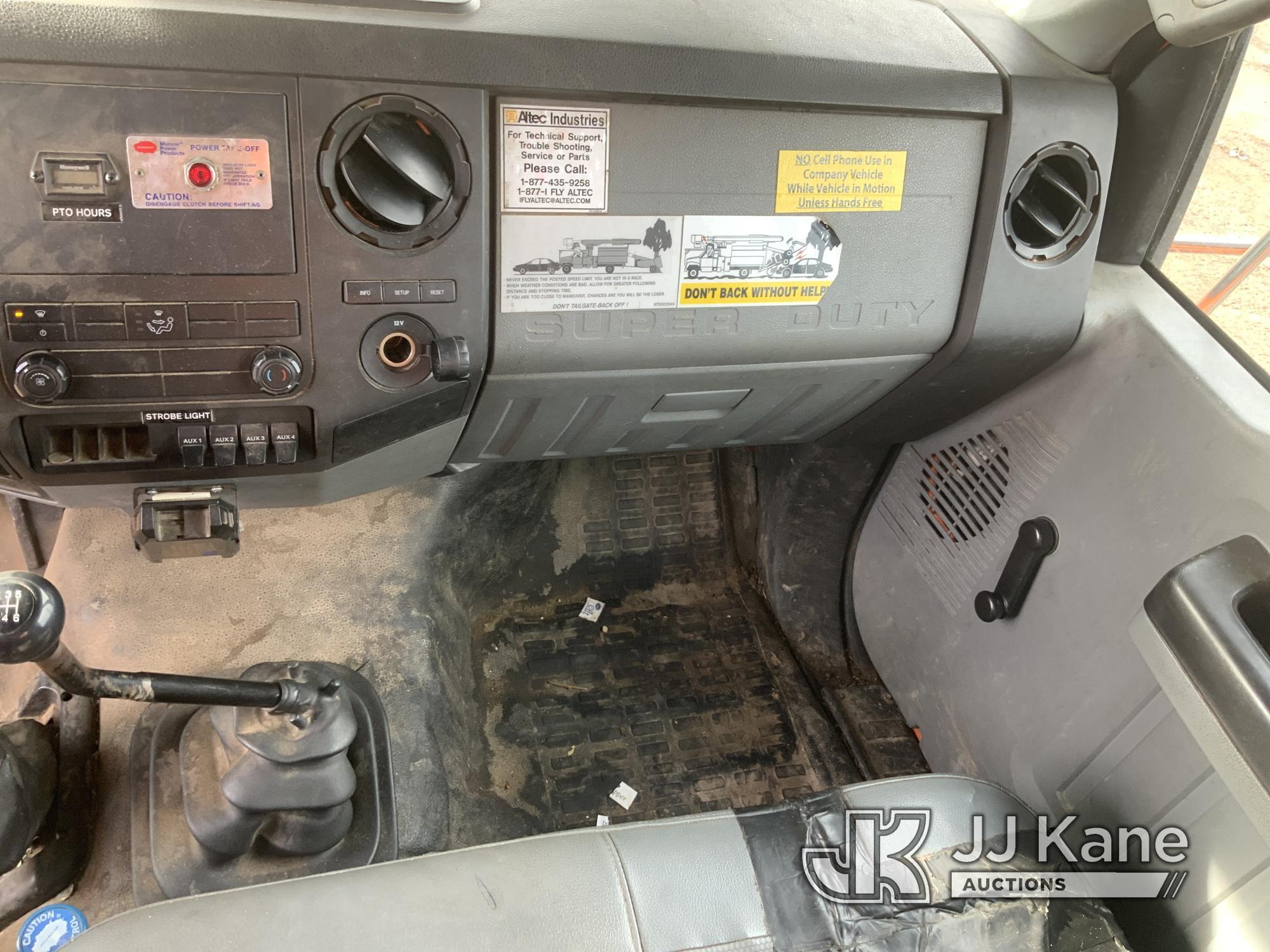 (South Beloit, IL) Altec LR756, Over-Center Bucket Truck mounted behind cab on 2013 Ford F750 Chippe