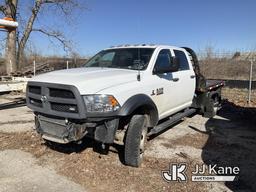 (Kansas City, MO) 2017 RAM 5500 4x4 Flatbed Truck Starts W/ Jump, Will Not Stay Running, Wrecked In