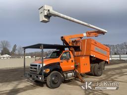 (South Beloit, IL) Altec LR756, Over-Center Bucket Truck mounted behind cab on 2013 Ford F750 Chippe