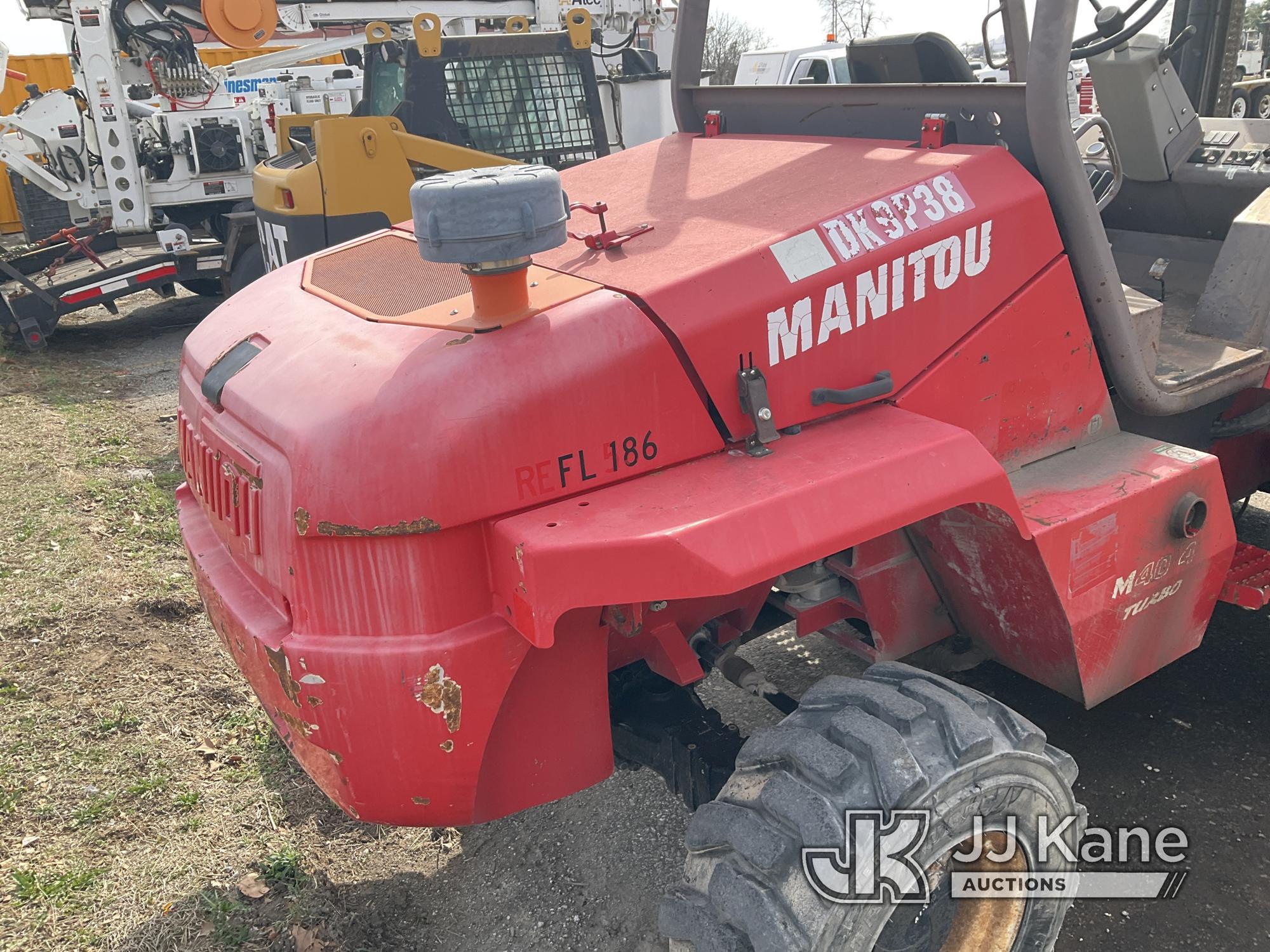 (Kansas City, MO) 2011 Manitou M40-4T Rough Terrain Forklift Runs, Moves, & Operates) (No Power Stee