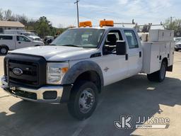(Conway, AR) 2011 Ford F-450 SD Crew-Cab Service Truck Runs & Moves) (Jump To Start, Idles Rough, Re