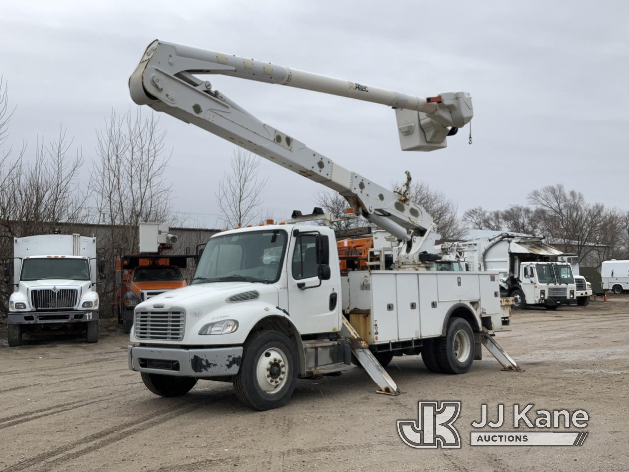 (Des Moines, IA) Altec AA55E, Material Handling Bucket Truck rear mounted on 2016 Freightliner M2 Ut